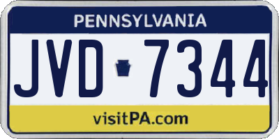 PA license plate JVD7344