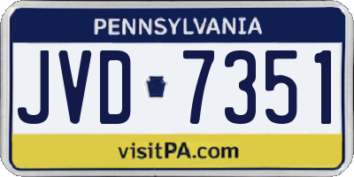 PA license plate JVD7351