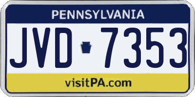 PA license plate JVD7353