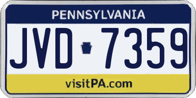 PA license plate JVD7359
