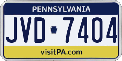 PA license plate JVD7404