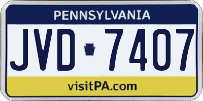 PA license plate JVD7407