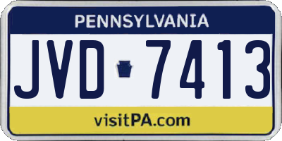 PA license plate JVD7413