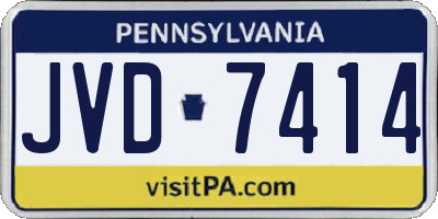 PA license plate JVD7414