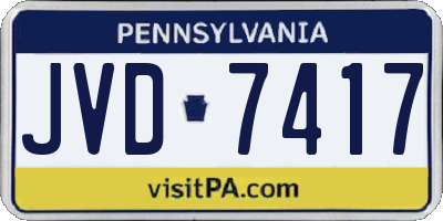 PA license plate JVD7417