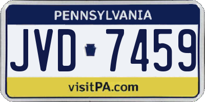 PA license plate JVD7459