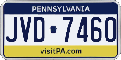 PA license plate JVD7460