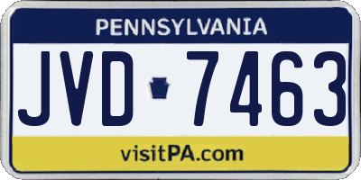 PA license plate JVD7463