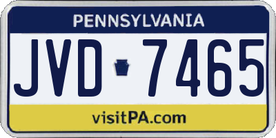 PA license plate JVD7465