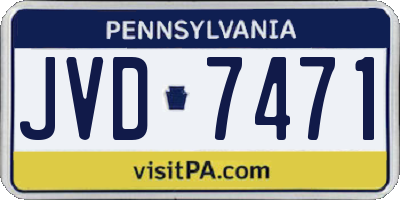 PA license plate JVD7471