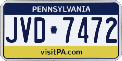 PA license plate JVD7472