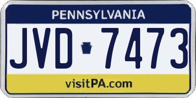 PA license plate JVD7473