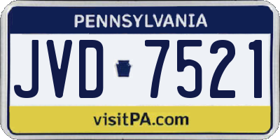 PA license plate JVD7521