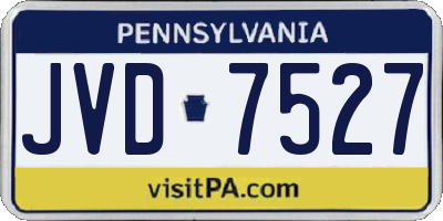 PA license plate JVD7527