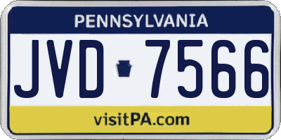 PA license plate JVD7566