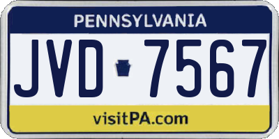 PA license plate JVD7567