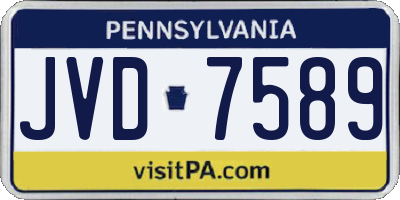 PA license plate JVD7589