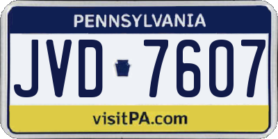 PA license plate JVD7607