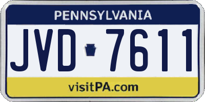 PA license plate JVD7611