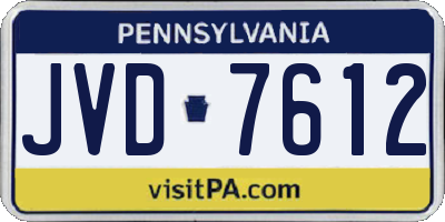 PA license plate JVD7612