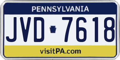 PA license plate JVD7618