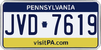 PA license plate JVD7619