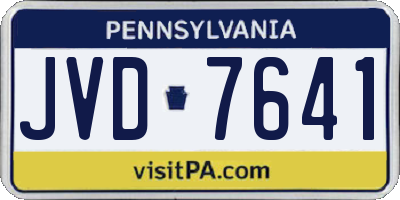 PA license plate JVD7641