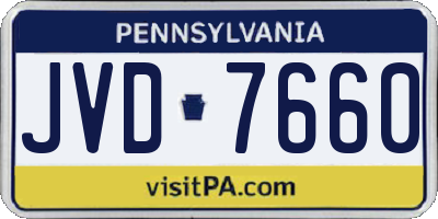 PA license plate JVD7660