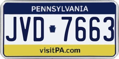 PA license plate JVD7663