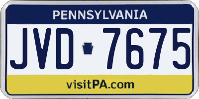 PA license plate JVD7675