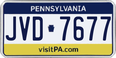 PA license plate JVD7677