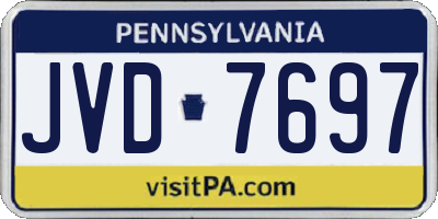 PA license plate JVD7697