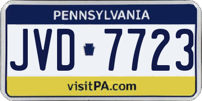 PA license plate JVD7723
