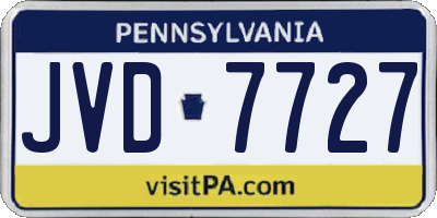 PA license plate JVD7727