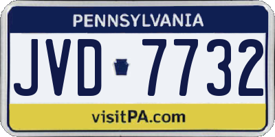 PA license plate JVD7732