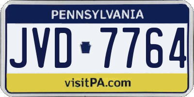 PA license plate JVD7764