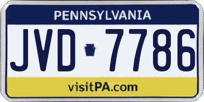 PA license plate JVD7786