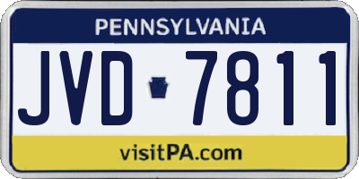 PA license plate JVD7811