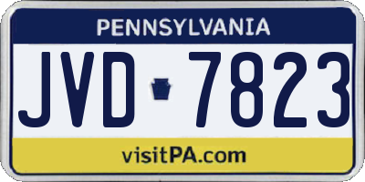 PA license plate JVD7823