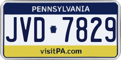 PA license plate JVD7829