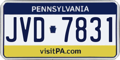 PA license plate JVD7831