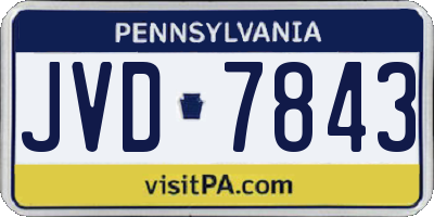 PA license plate JVD7843