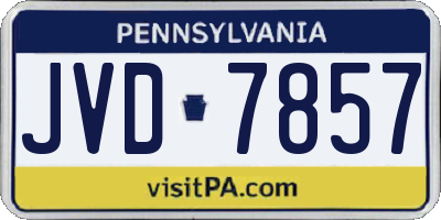 PA license plate JVD7857