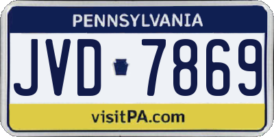 PA license plate JVD7869