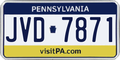 PA license plate JVD7871