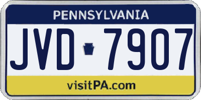 PA license plate JVD7907