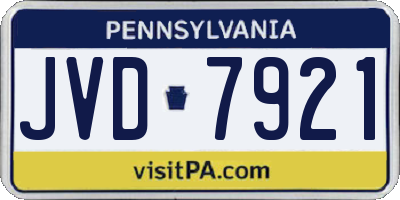 PA license plate JVD7921