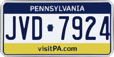 PA license plate JVD7924