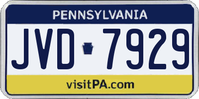 PA license plate JVD7929
