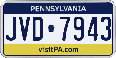 PA license plate JVD7943